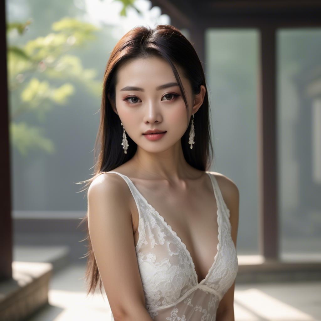 A stunning image of chinese model in natural lighting.