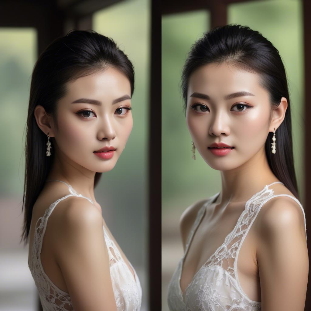 A stunning image of chinese model in natural lighting.