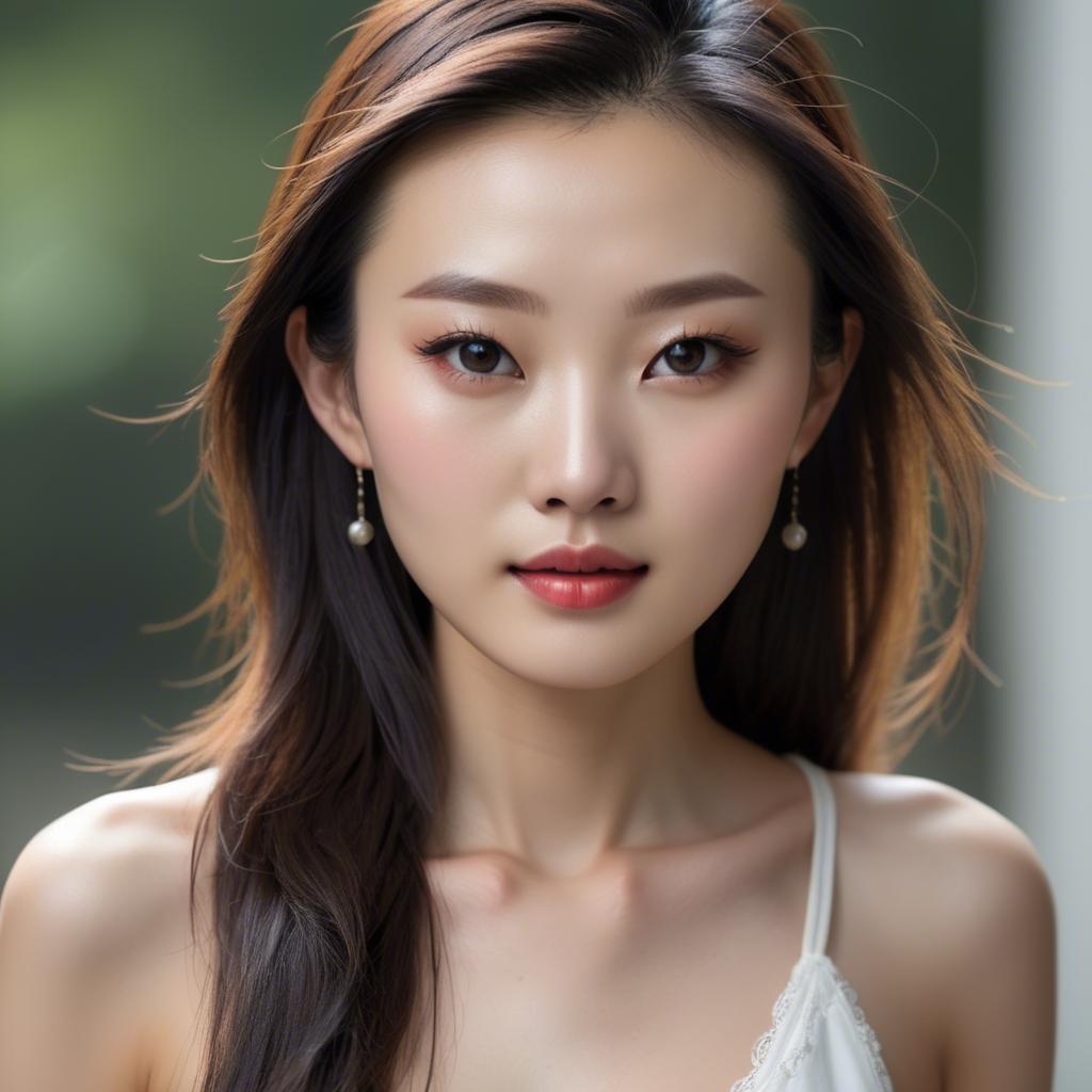 A stunning image of chinese model in natural lighting.