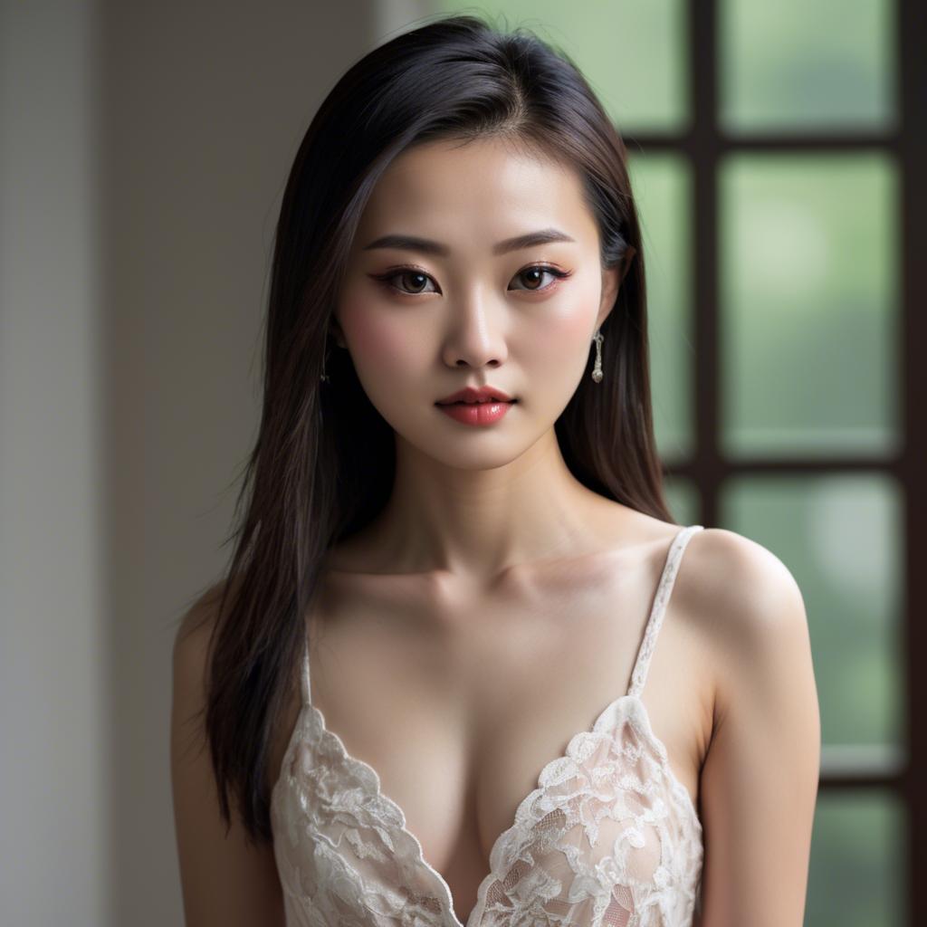 A stunning image of chinese model in natural lighting.