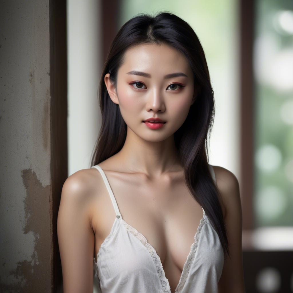 A stunning image of chinese model in natural lighting.