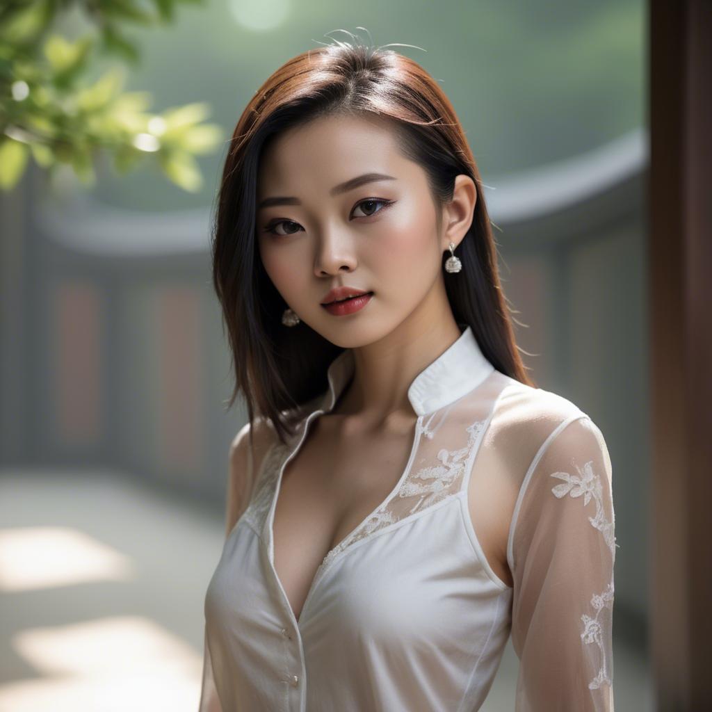 A stunning image of chinese model in natural lighting.