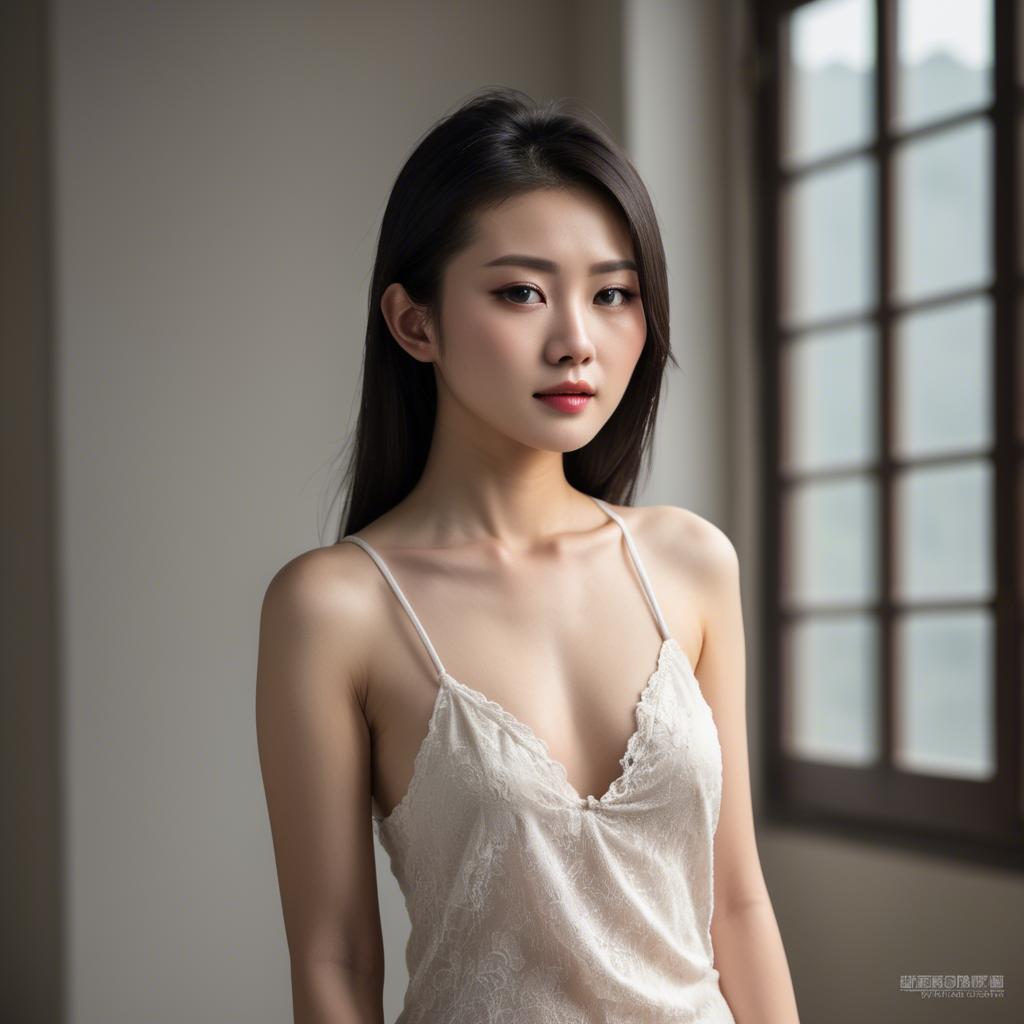 A stunning image of chinese model in natural lighting.