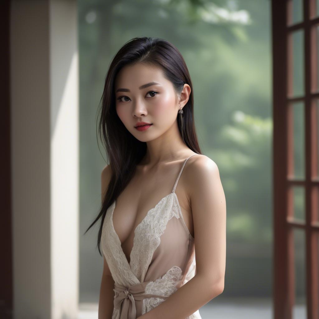 A stunning image of chinese model in natural lighting.