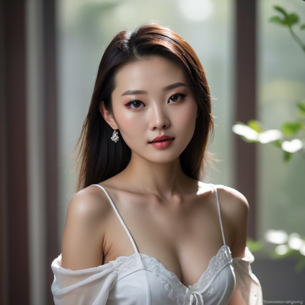A stunning image of chinese model in natural lighting.