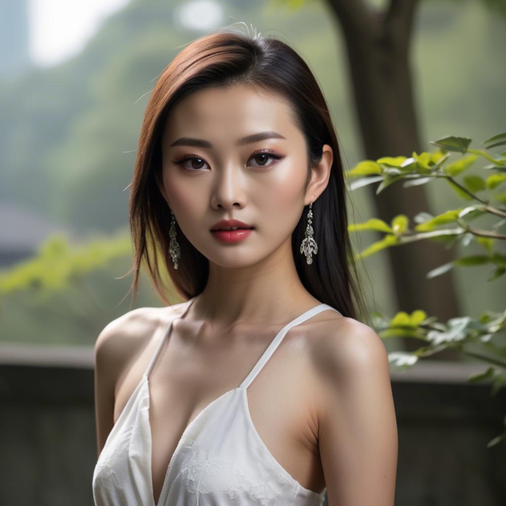 A stunning image of chinese model in natural lighting.