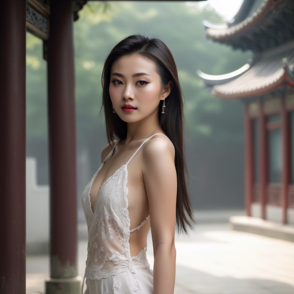 A stunning image of chinese model in natural lighting.