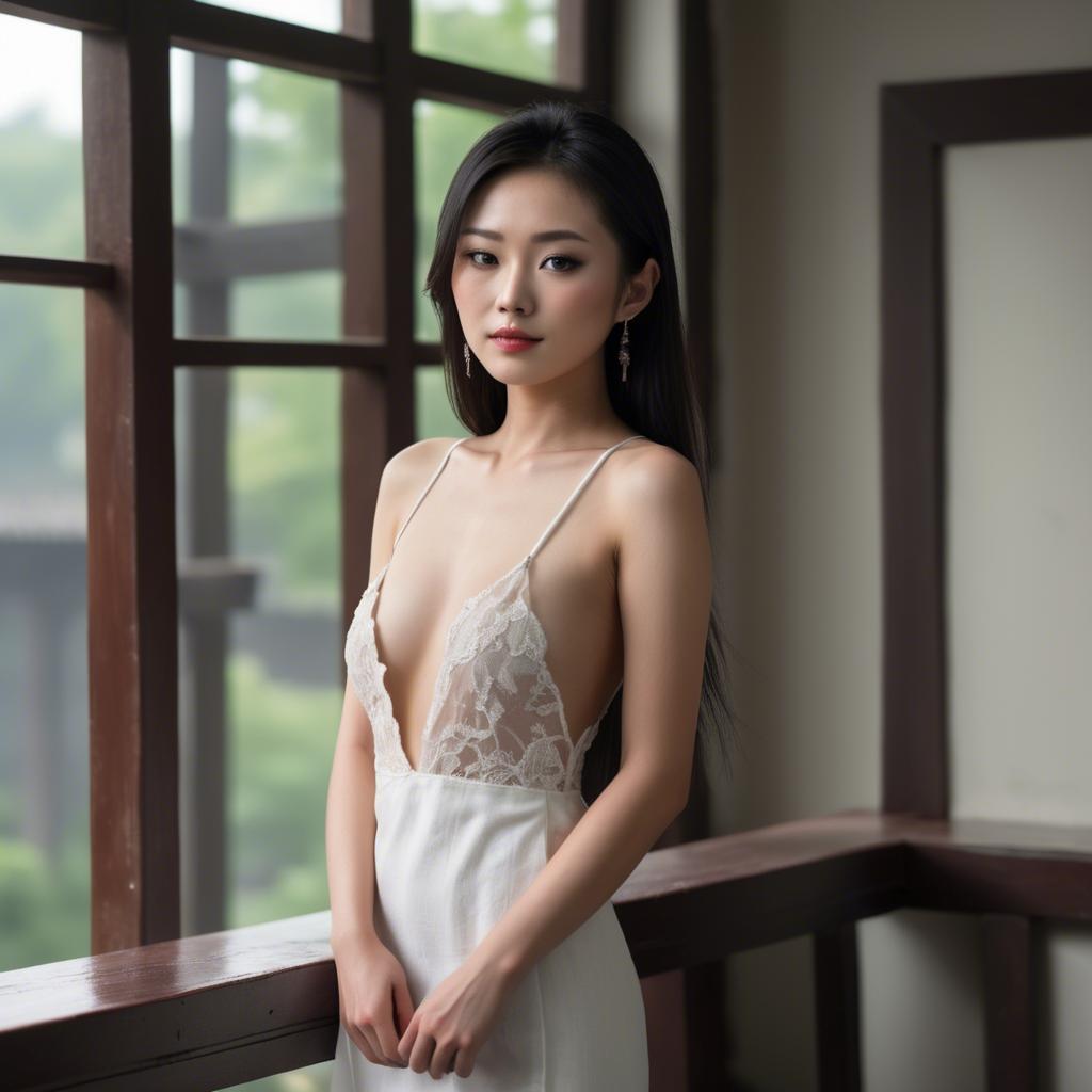 A stunning image of chinese model in natural lighting.