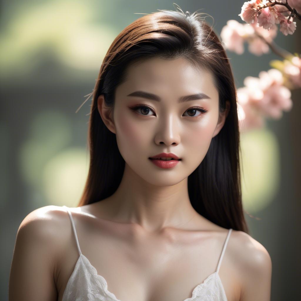 A stunning image of chinese model in natural lighting.