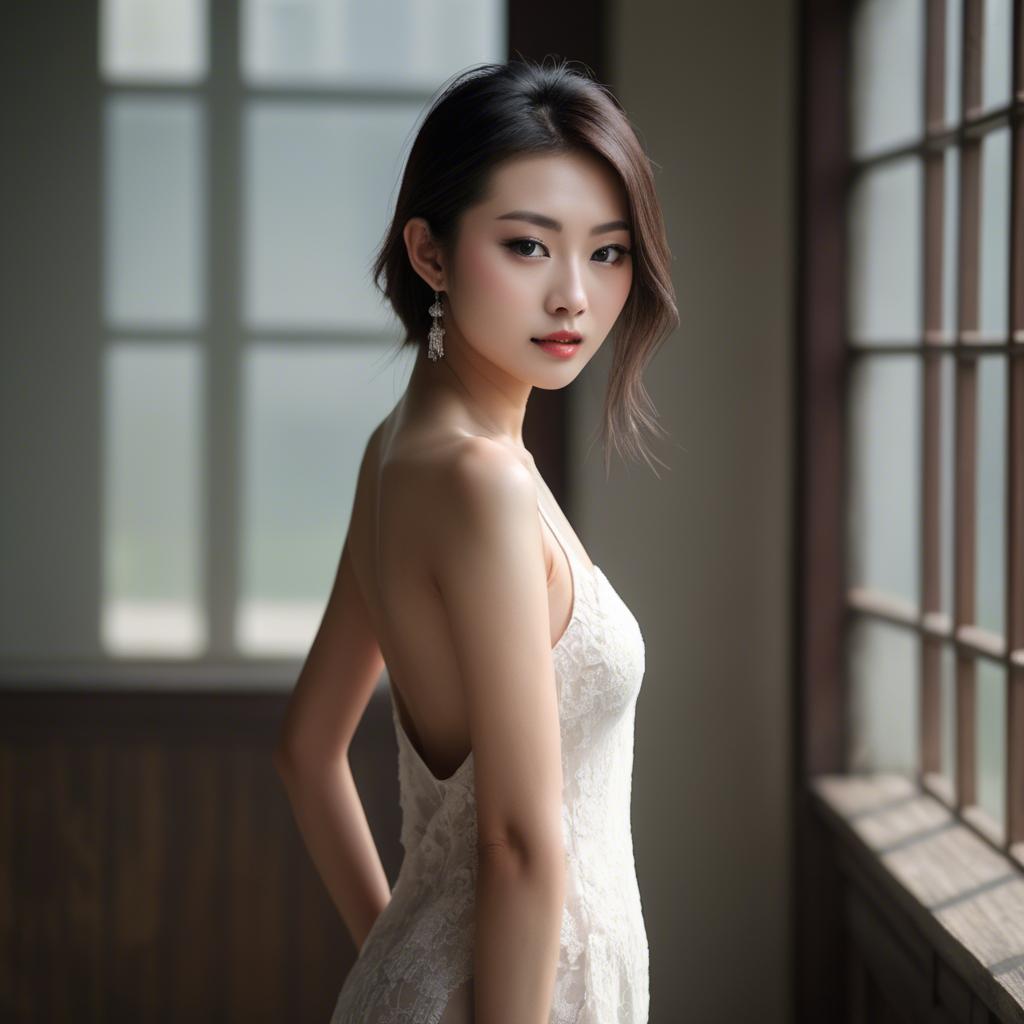 A stunning image of chinese model in natural lighting.