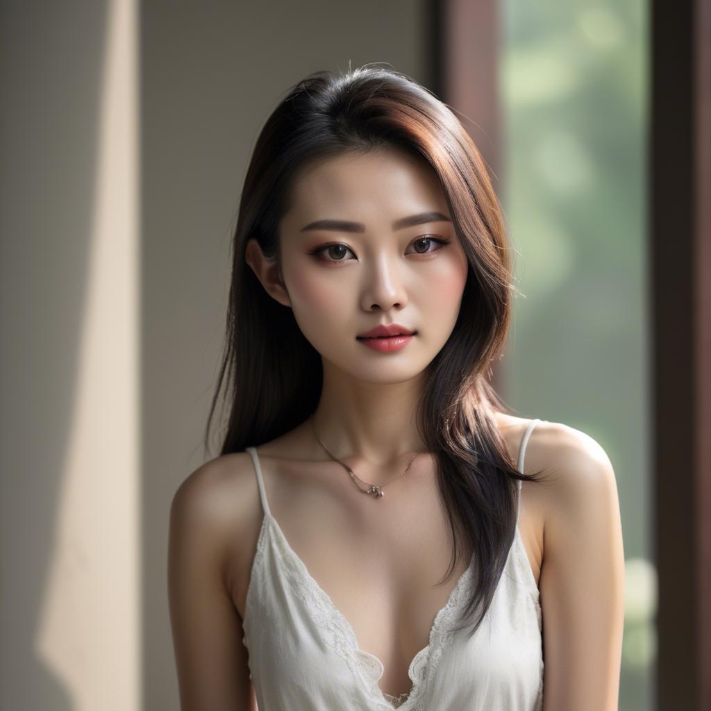 A stunning image of chinese model in natural lighting.