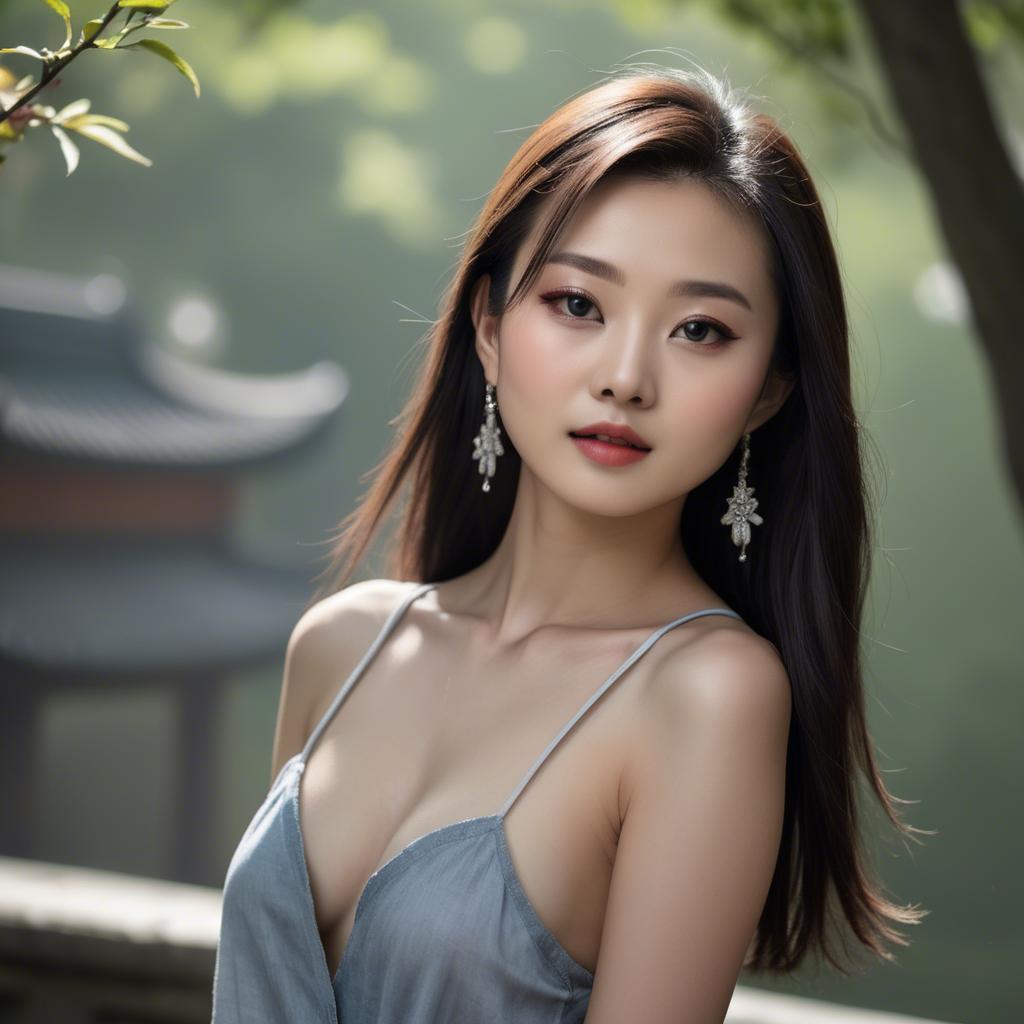 A stunning image of chinese model in natural lighting.
