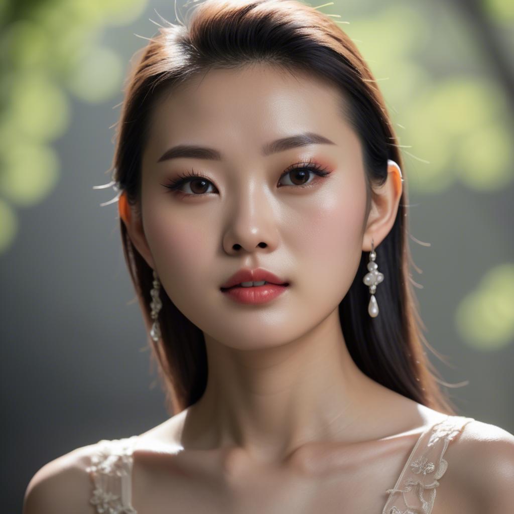 A stunning image of chinese model in natural lighting.