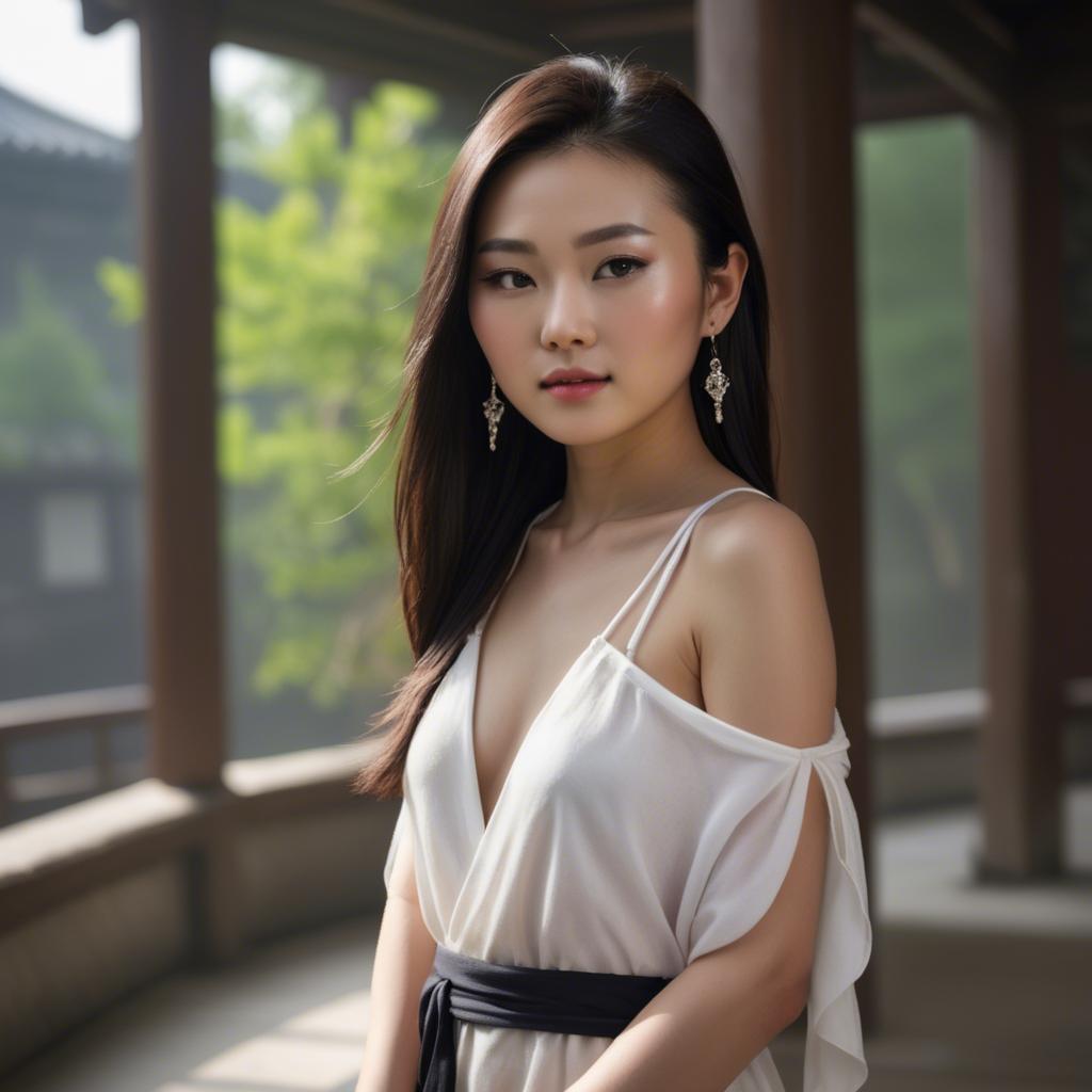 A stunning image of chinese model in natural lighting.