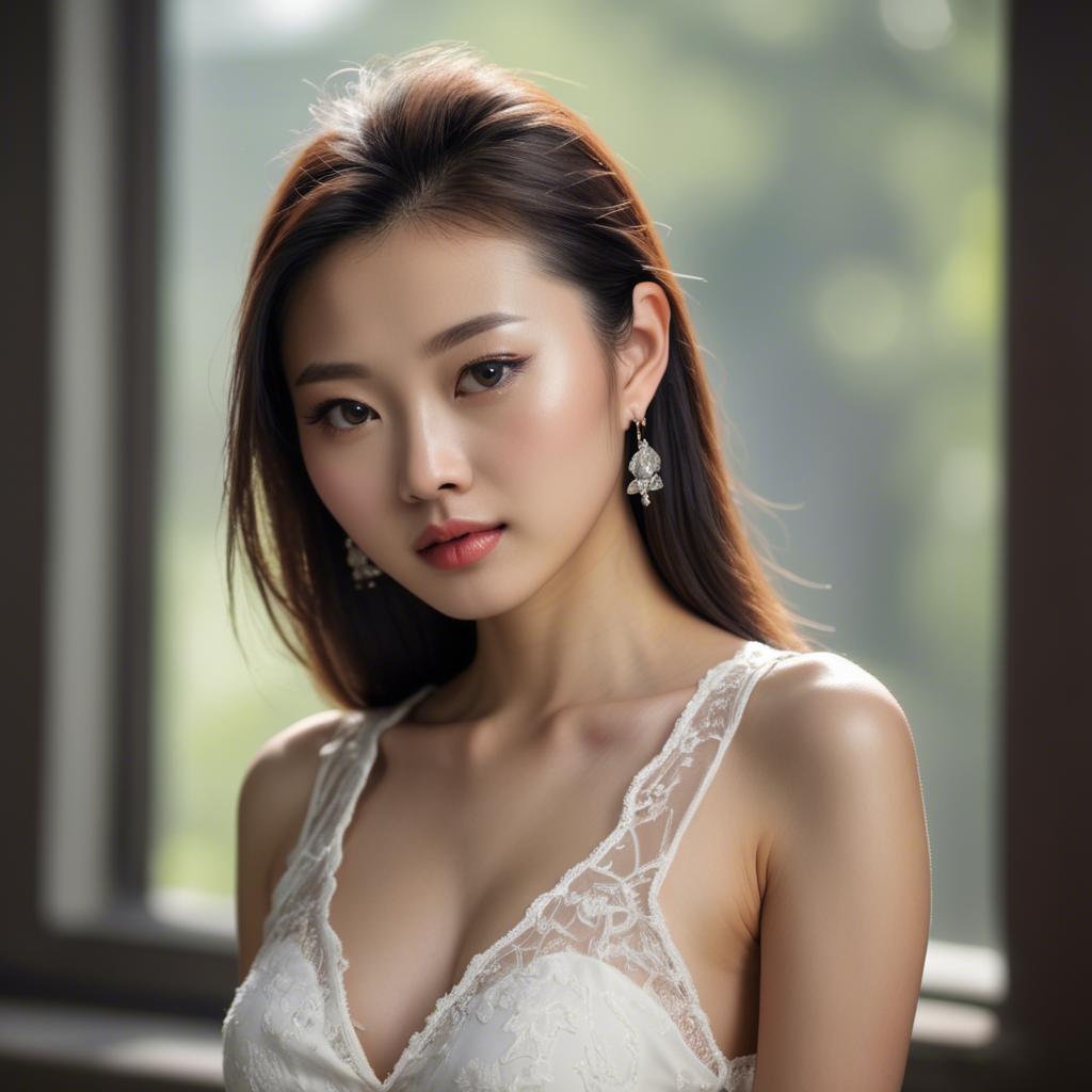 A stunning image of chinese model in natural lighting.