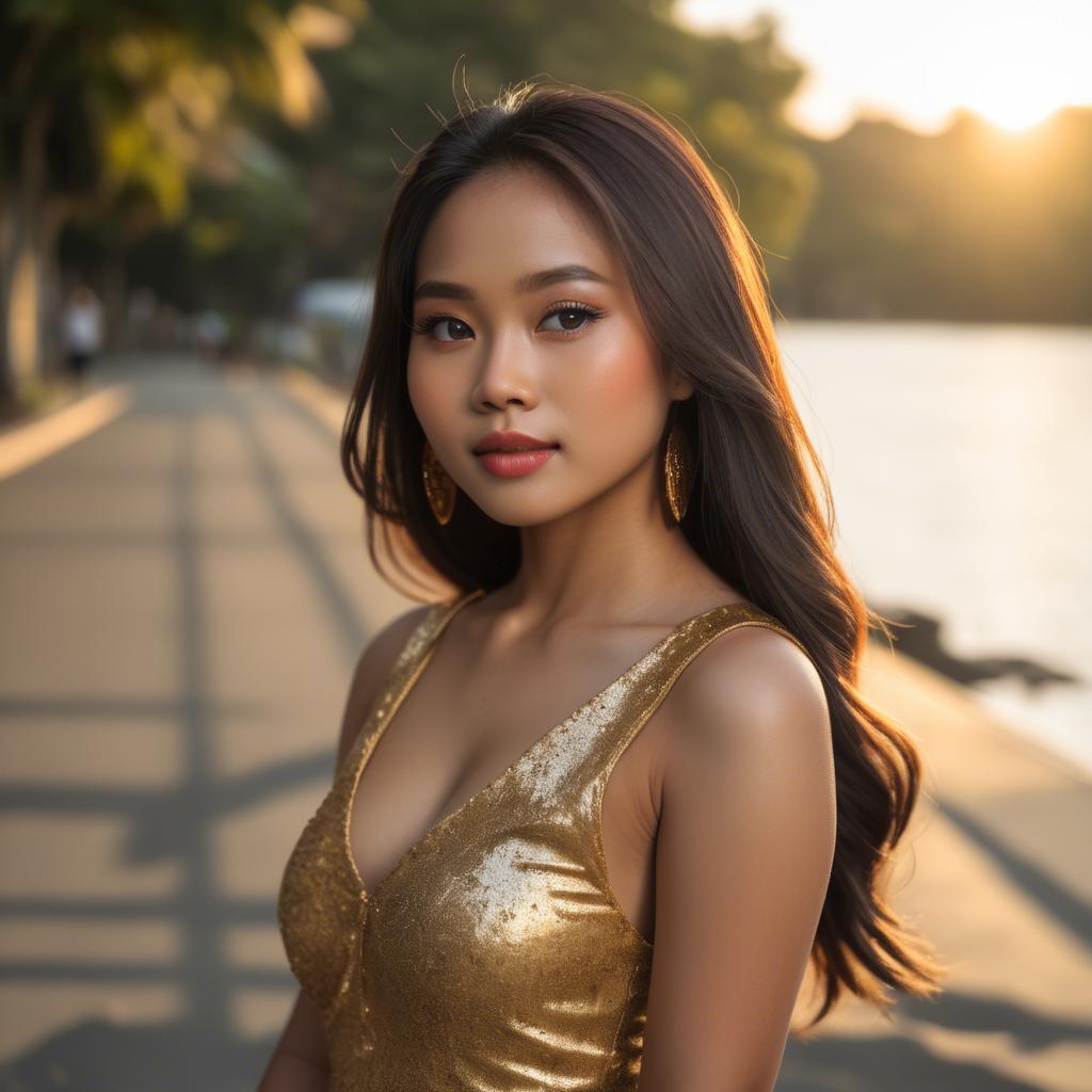 A stunning image of filipina beauty in golden hour.