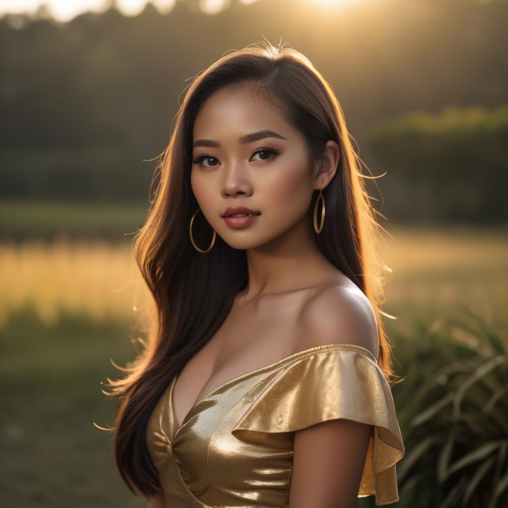 A stunning image of filipina beauty in golden hour.