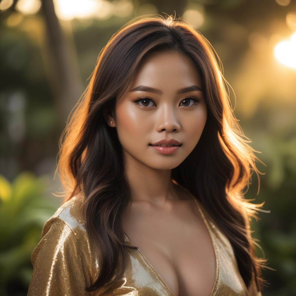 A stunning image of filipina beauty in golden hour.