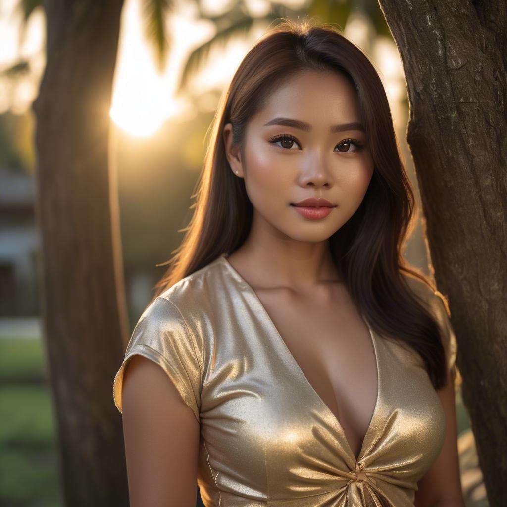 A stunning image of filipina beauty in golden hour.