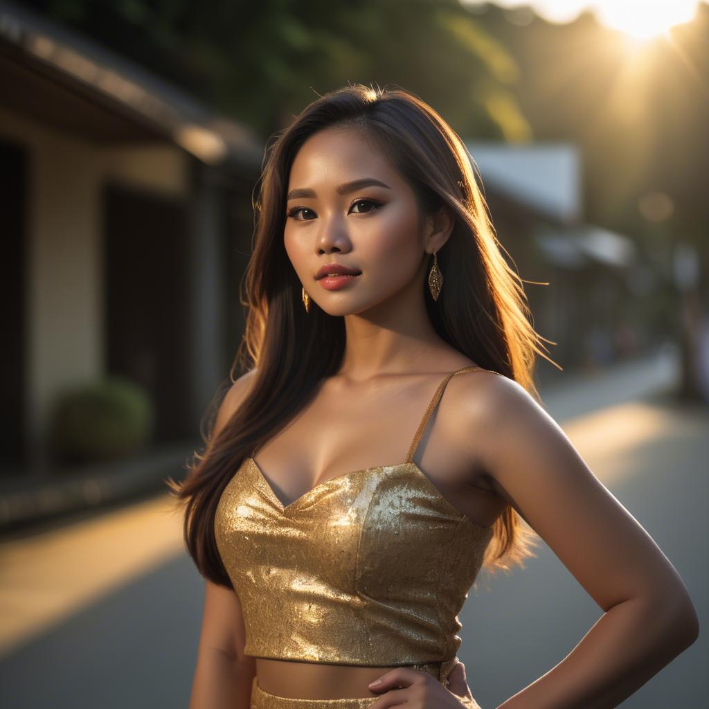 A stunning image of filipina beauty in golden hour.