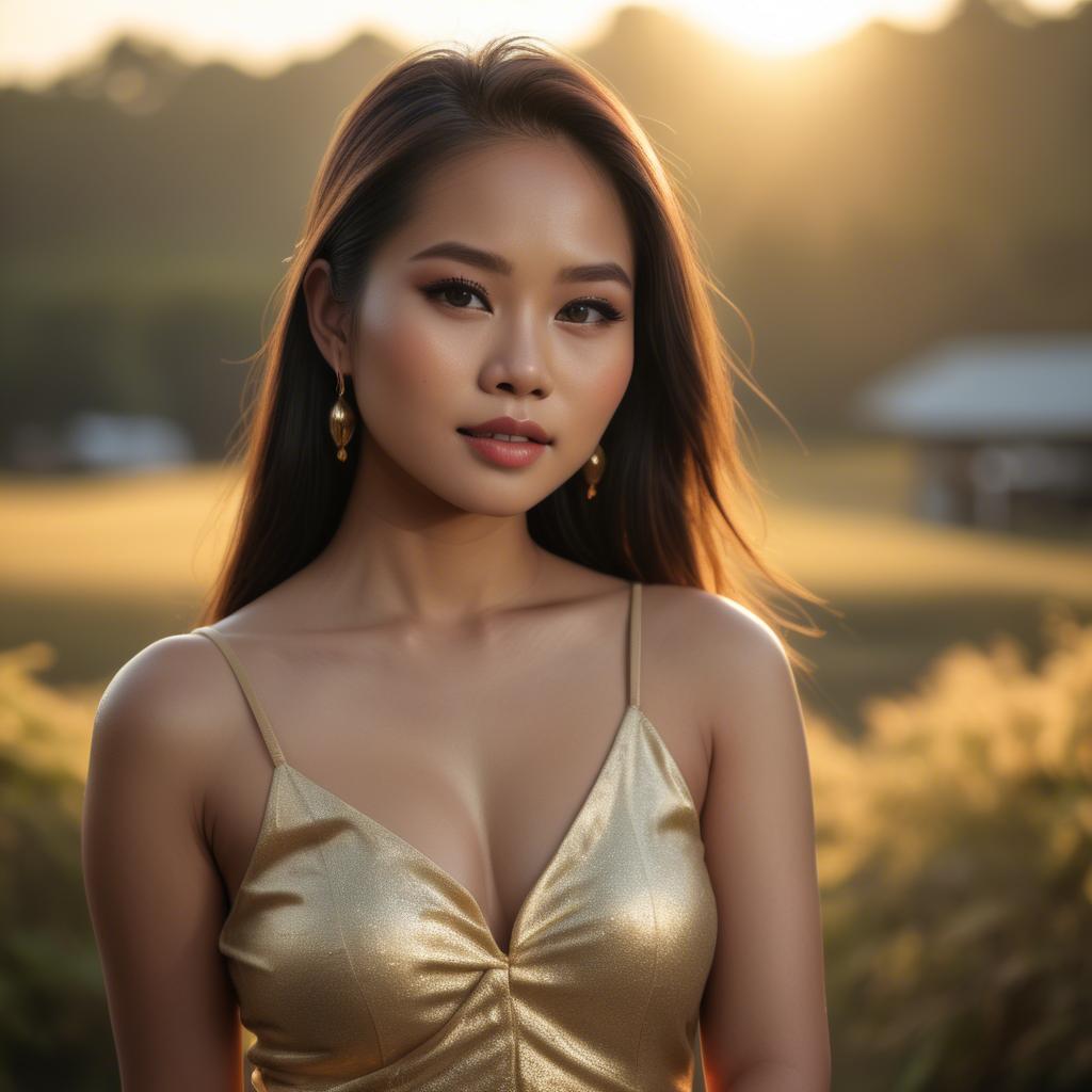A stunning image of filipina beauty in golden hour.