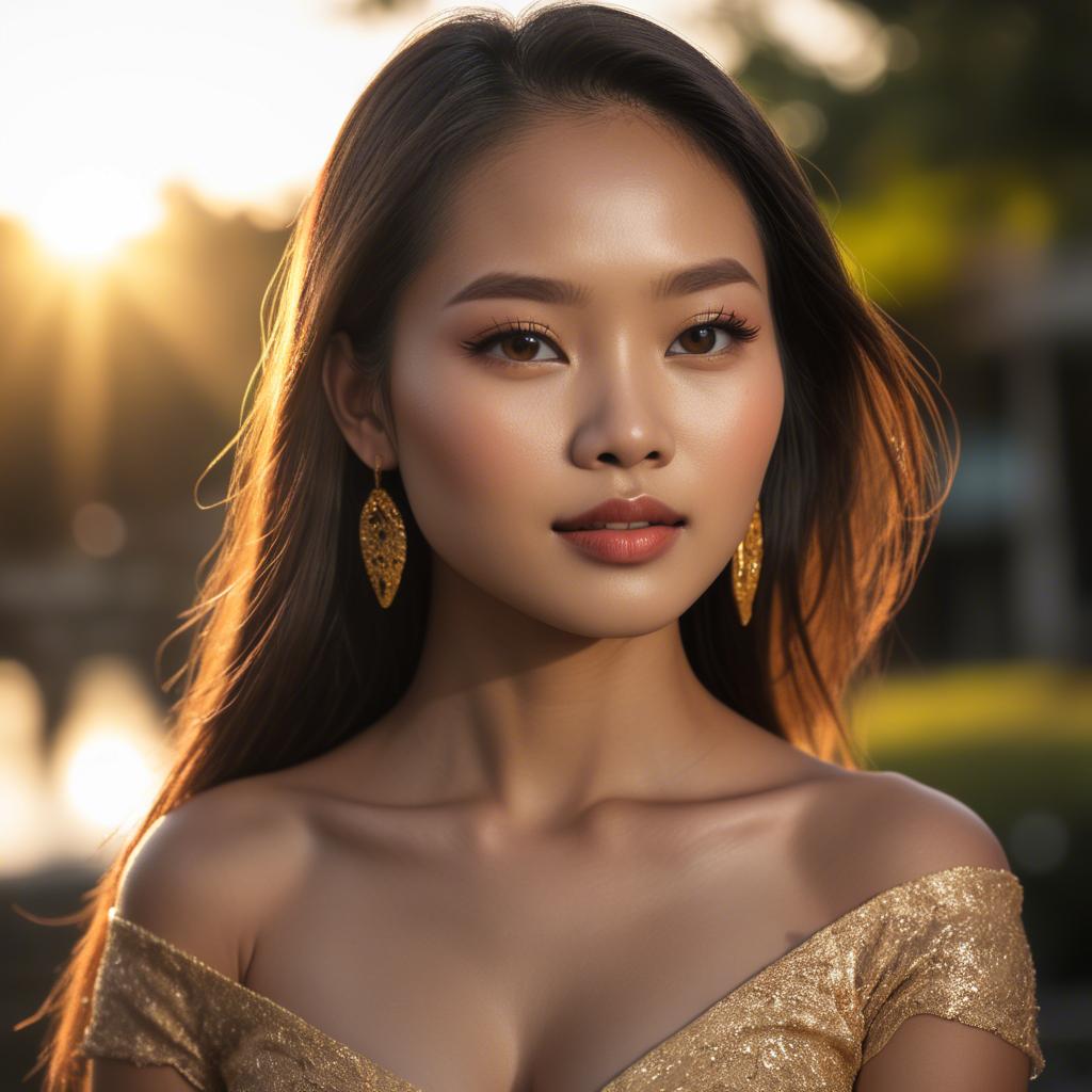A stunning image of filipina beauty in golden hour.