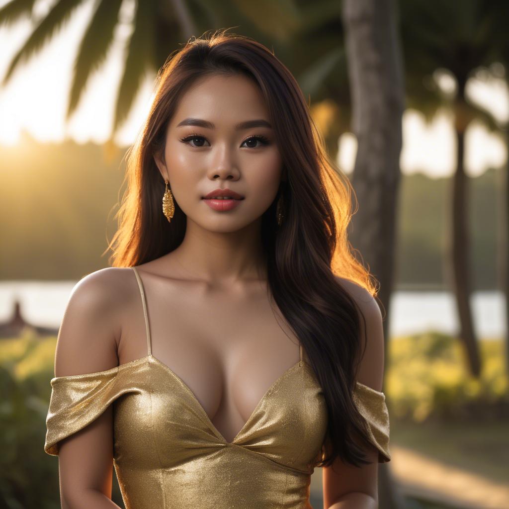 A stunning image of filipina beauty in golden hour.
