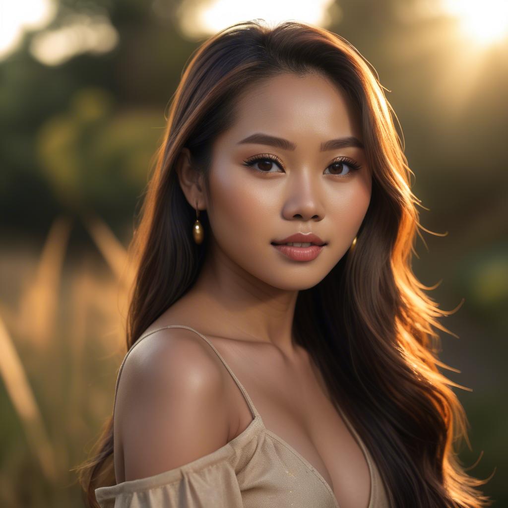 A stunning image of filipina beauty in golden hour.