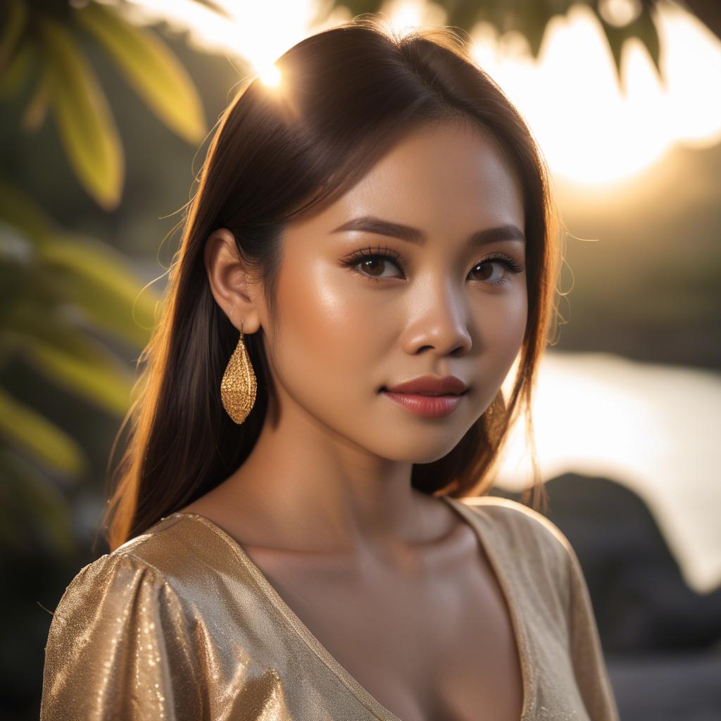 A stunning image of filipina beauty in golden hour.