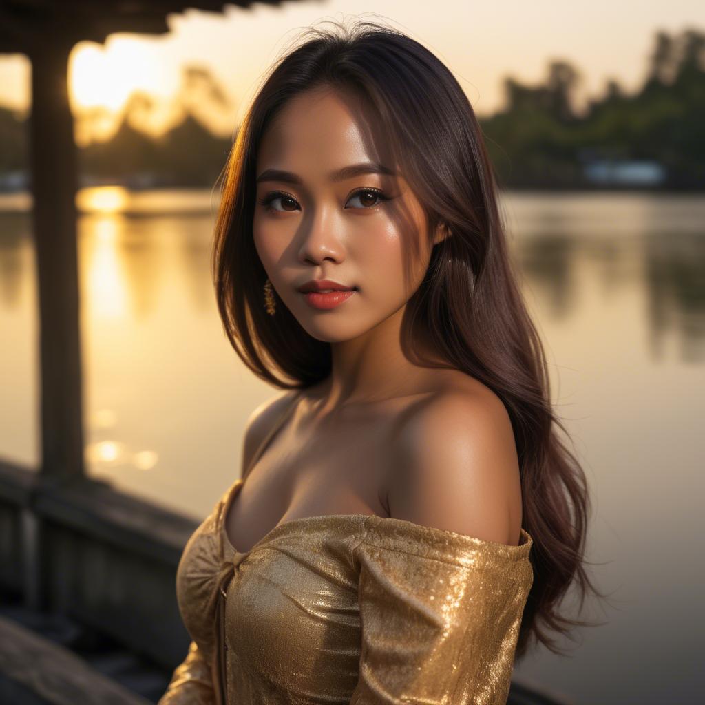 A stunning image of filipina beauty in golden hour.