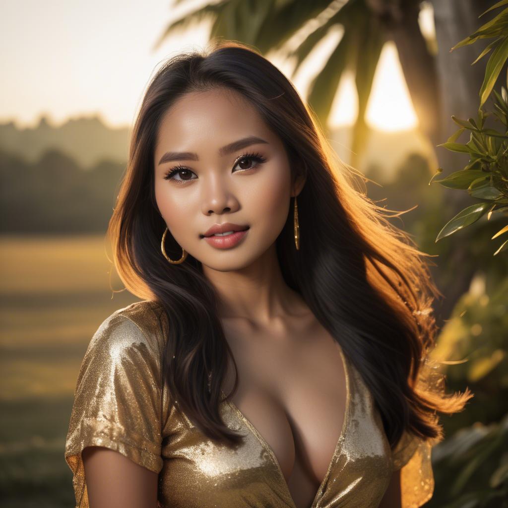A stunning image of filipina beauty in golden hour.