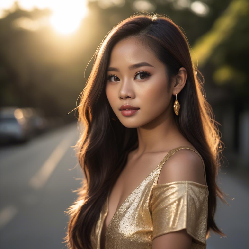 A stunning image of filipina beauty in golden hour.
