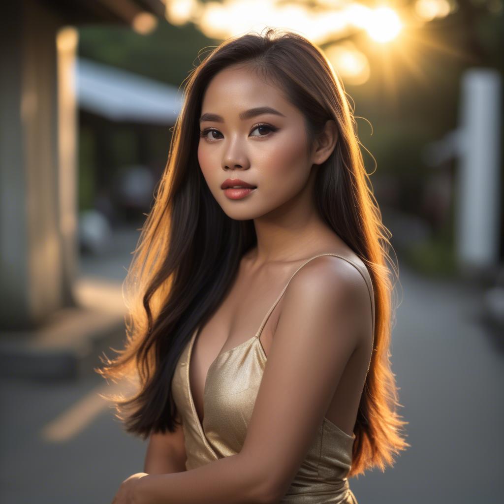 A stunning image of filipina beauty in golden hour.