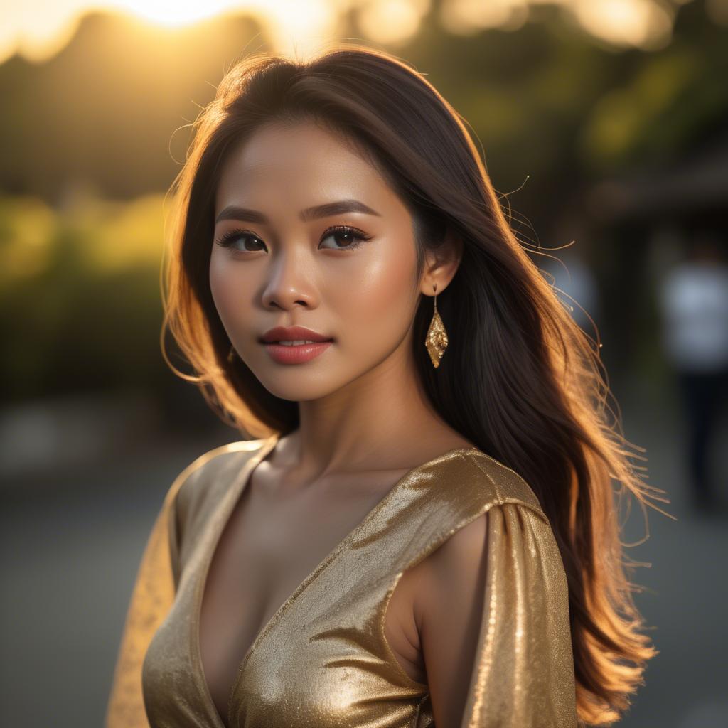 A stunning image of filipina beauty in golden hour.