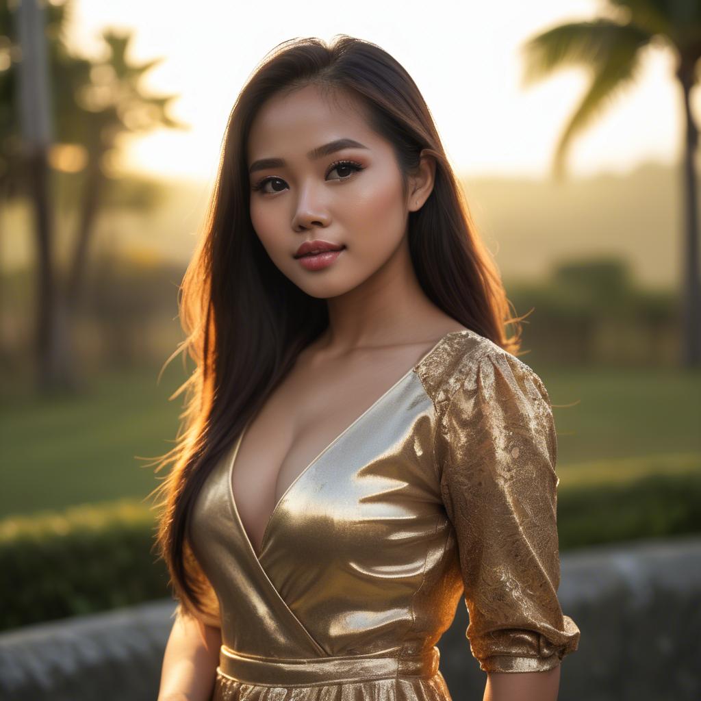 A stunning image of filipina beauty in golden hour.
