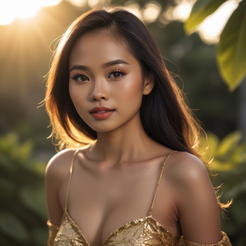 A stunning image of filipina beauty in golden hour.