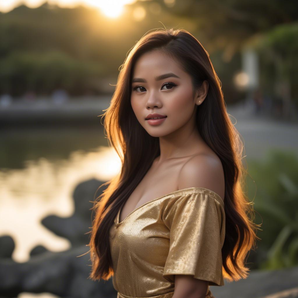 A stunning image of filipina beauty in golden hour.