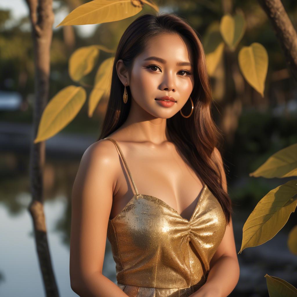 A stunning image of filipina beauty in golden hour.