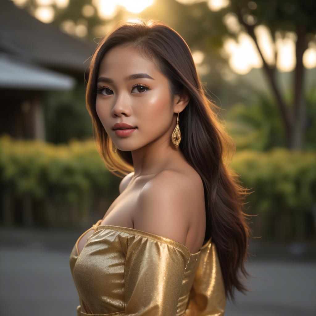 A stunning image of filipina beauty in golden hour.