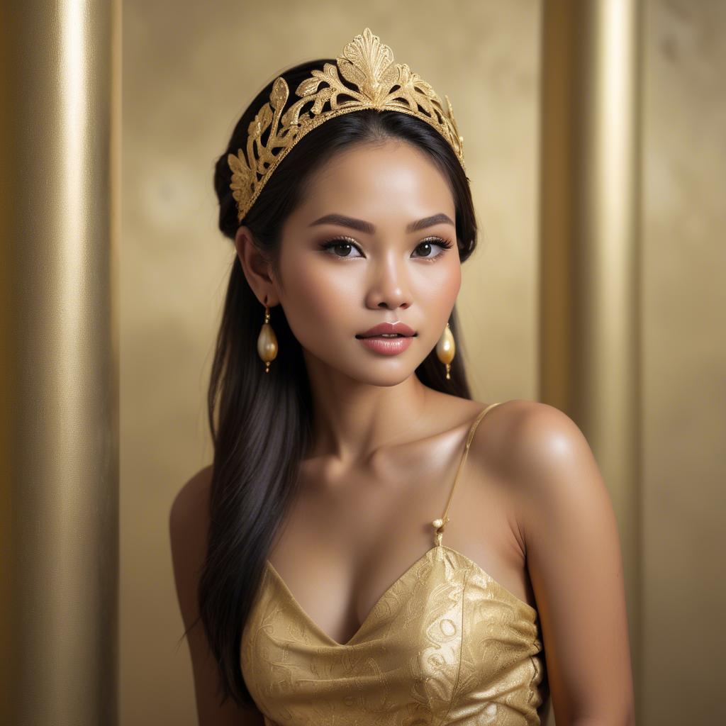 A stunning image of filipina beauty in golden soft surroundings.
