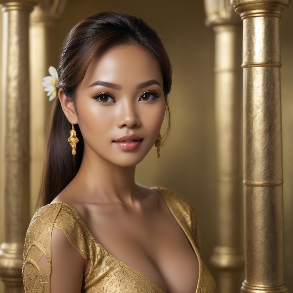 A stunning image of filipina beauty in golden soft surroundings.