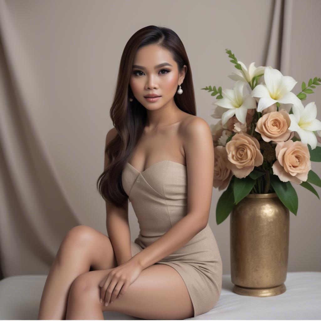 A stunning image of filipina glamour in soft natural tones.