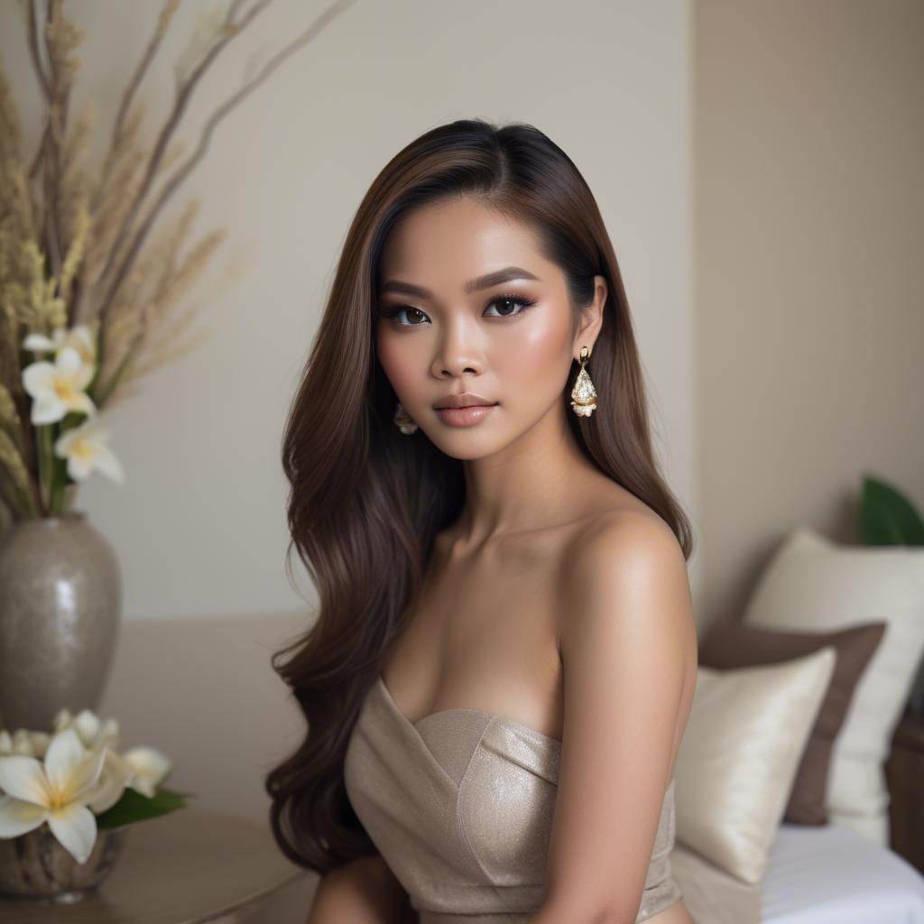 A stunning image of filipina glamour in soft natural tones.