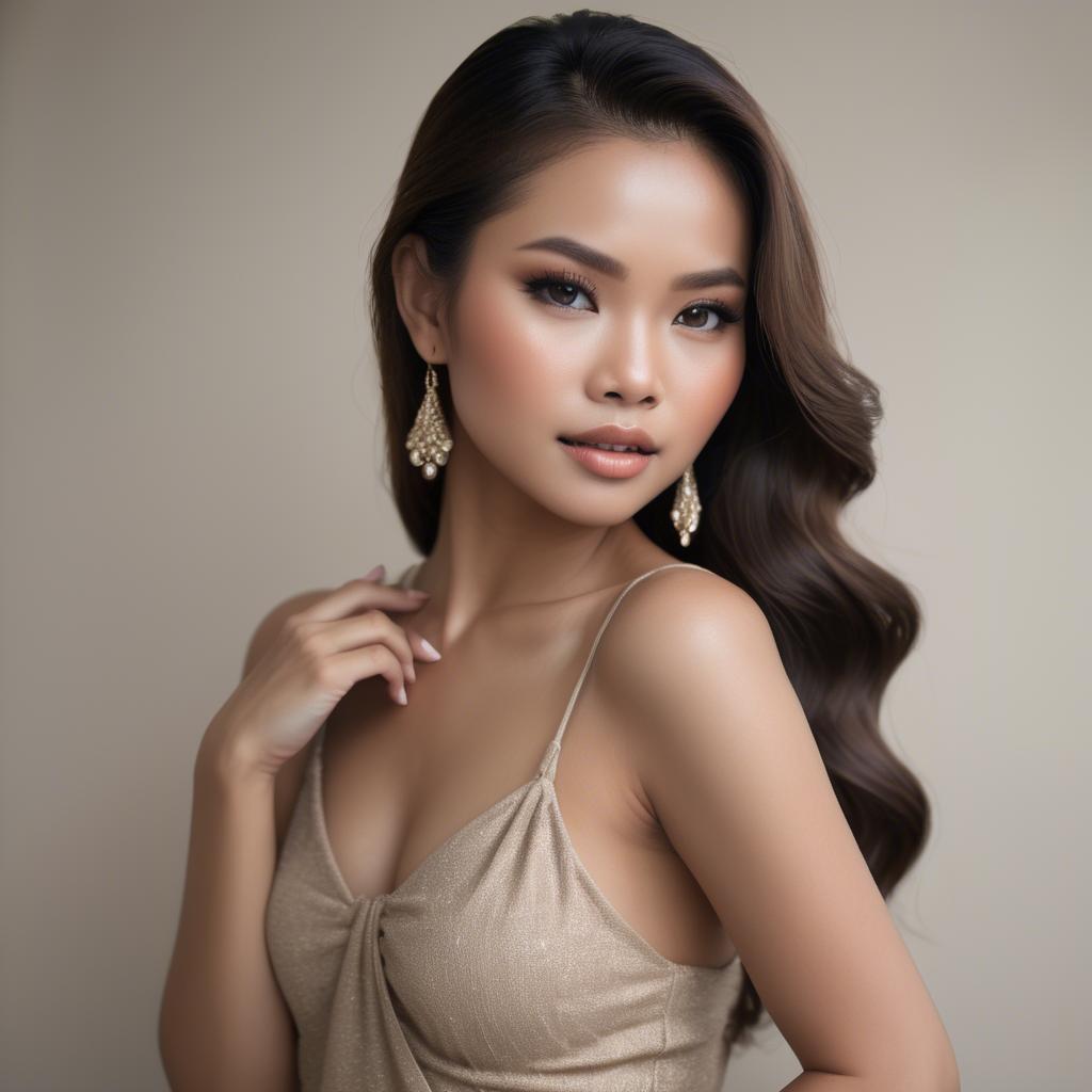 A stunning image of filipina glamour in soft natural tones.