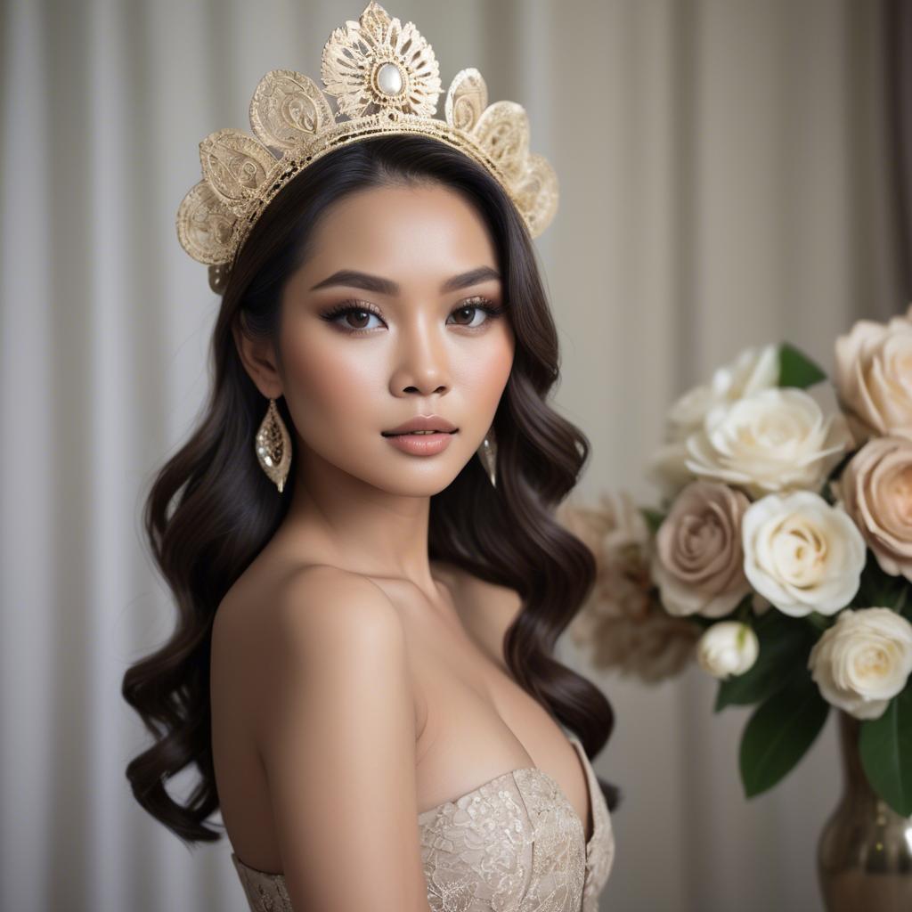 A stunning image of filipina glamour in soft natural tones.