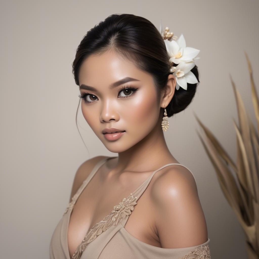 A stunning image of filipina glamour in soft natural tones.