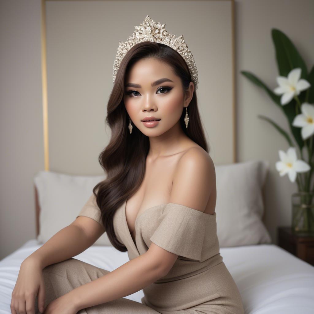A stunning image of filipina glamour in soft natural tones.