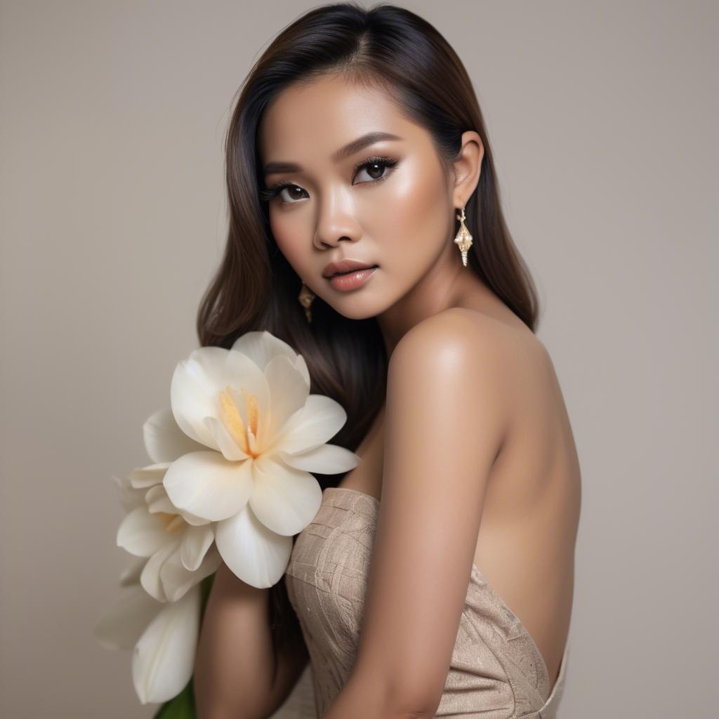 A stunning image of filipina glamour in soft natural tones.