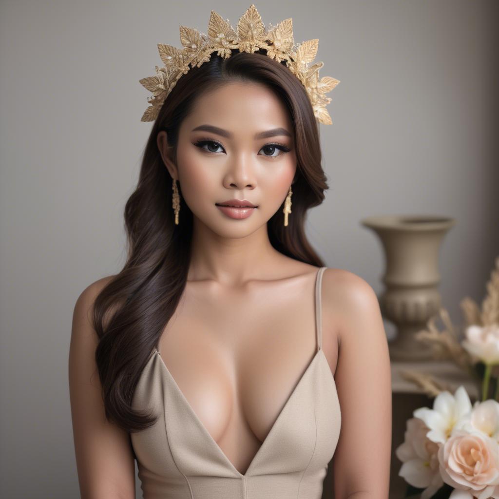 A stunning image of filipina glamour in soft natural tones.