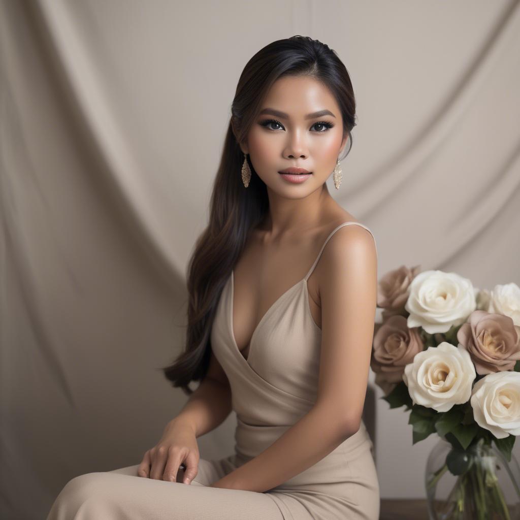 A stunning image of filipina glamour in soft natural tones.
